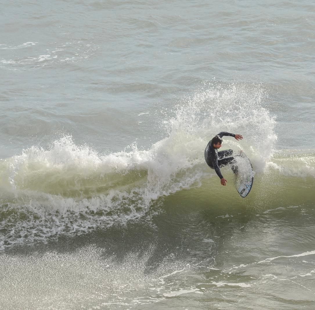 Man surfing a big wave