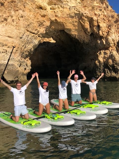 Group of people on their paddle boards.